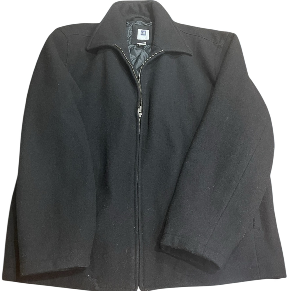 Vintage GAP Y2K Wool Blend Zip Jacket Men’s Large Black